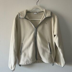Cream and Green Aritzia Polar Fleece Jacket